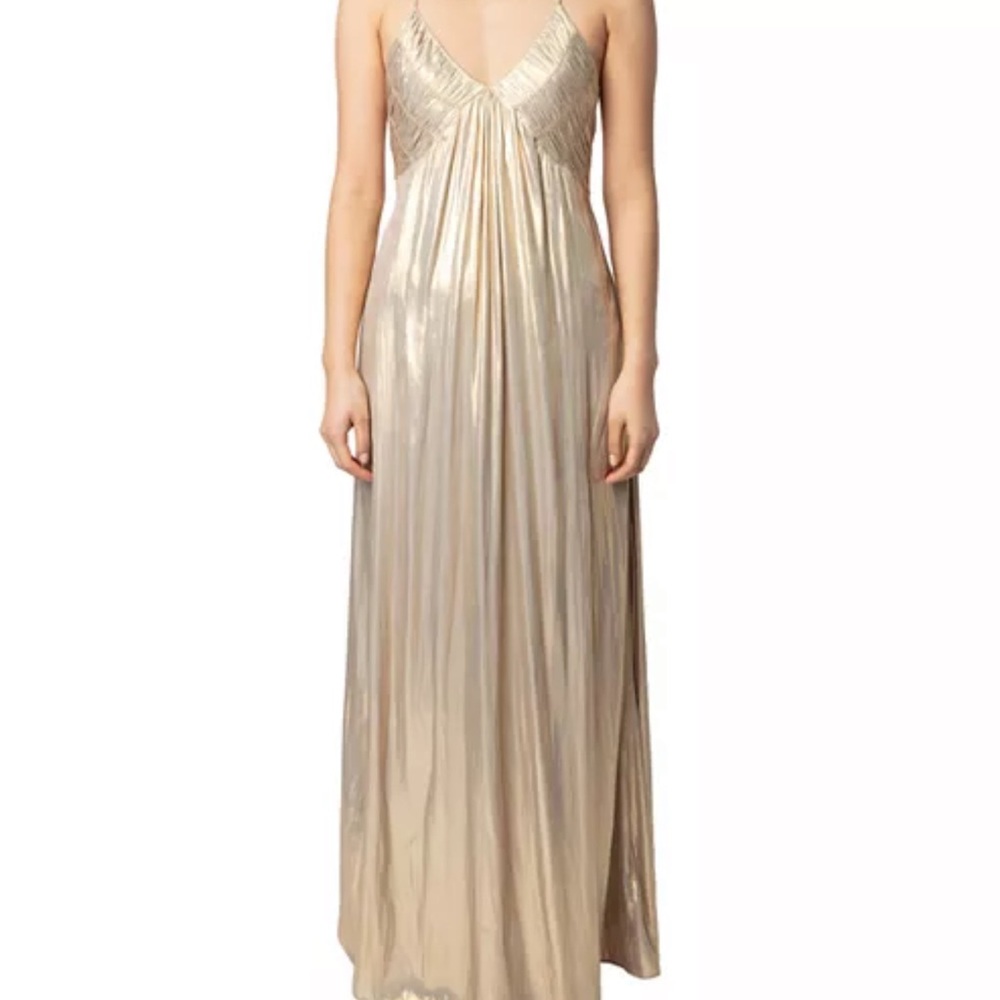 Zadig & Voltaire Gold Rayonne Satin Dress